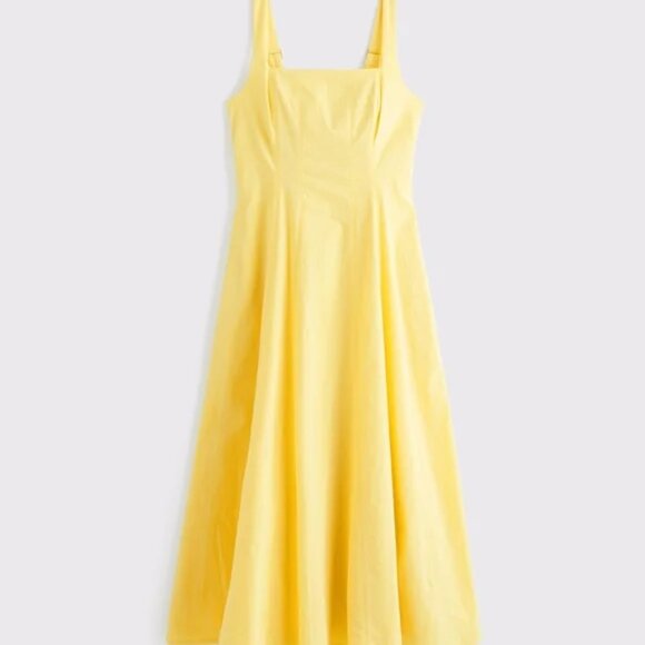 Abercrombie & Fitch Yellow Mila Stretch Midi Sundress - Picture 1 of 4